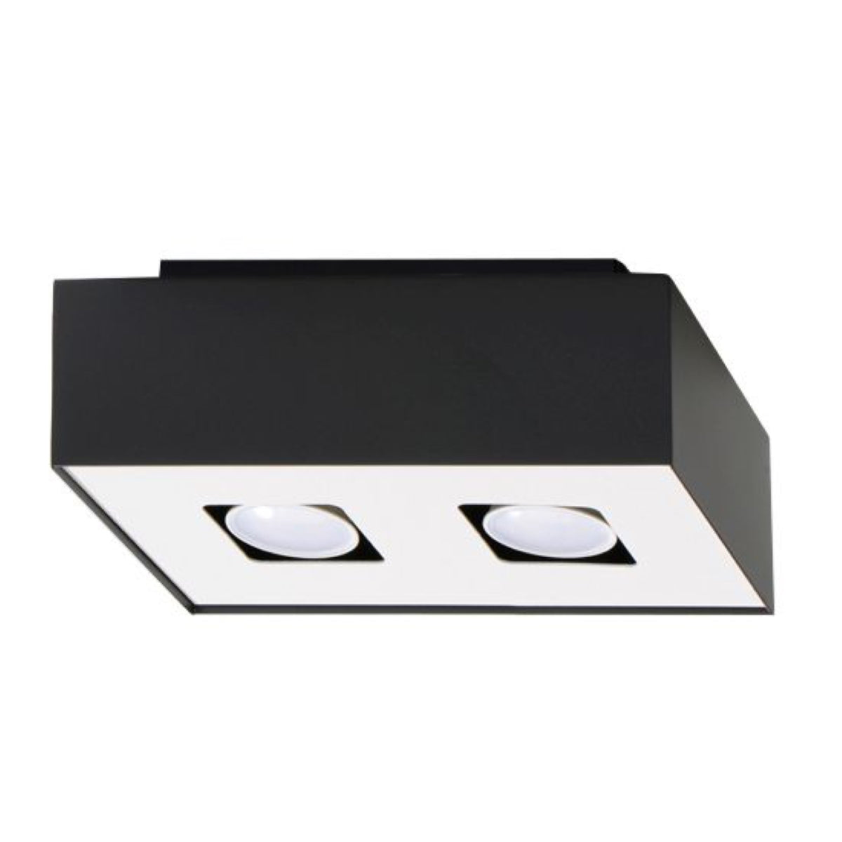 Mono - 2 Deckenleuchte, schwarz, aus Stahl, 24 × 14 cm