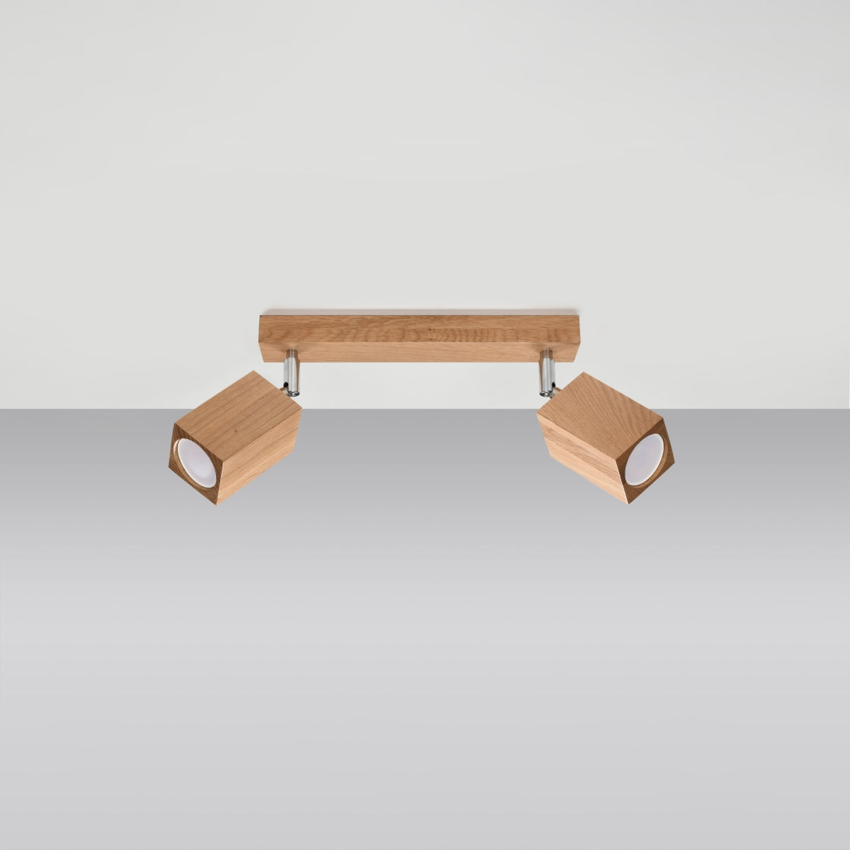 Plafona - Eichenholz-Deckenleuchte mit 2 Leuchten, 30 cm,