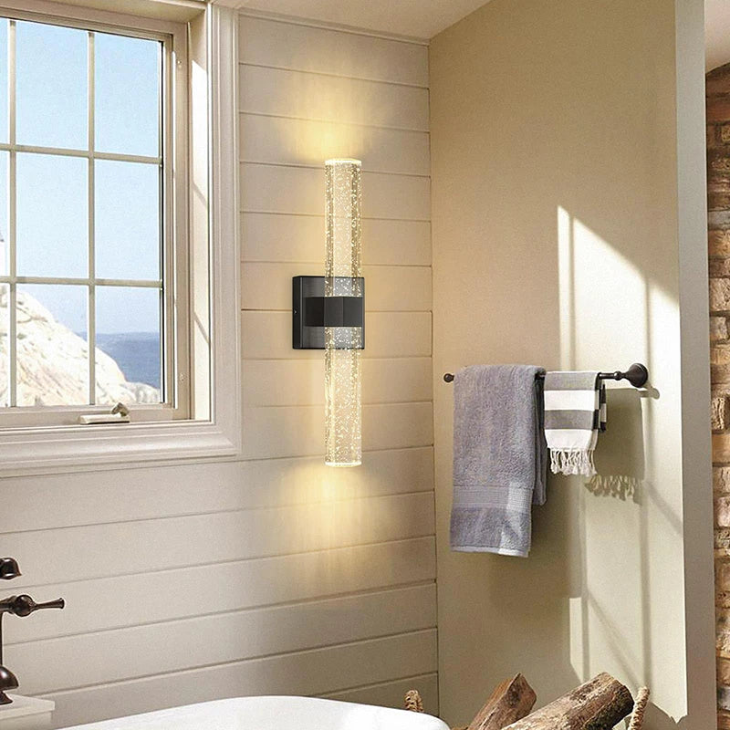 Wallix - Goldene LED-Wandleuchte mit Kristallblasen