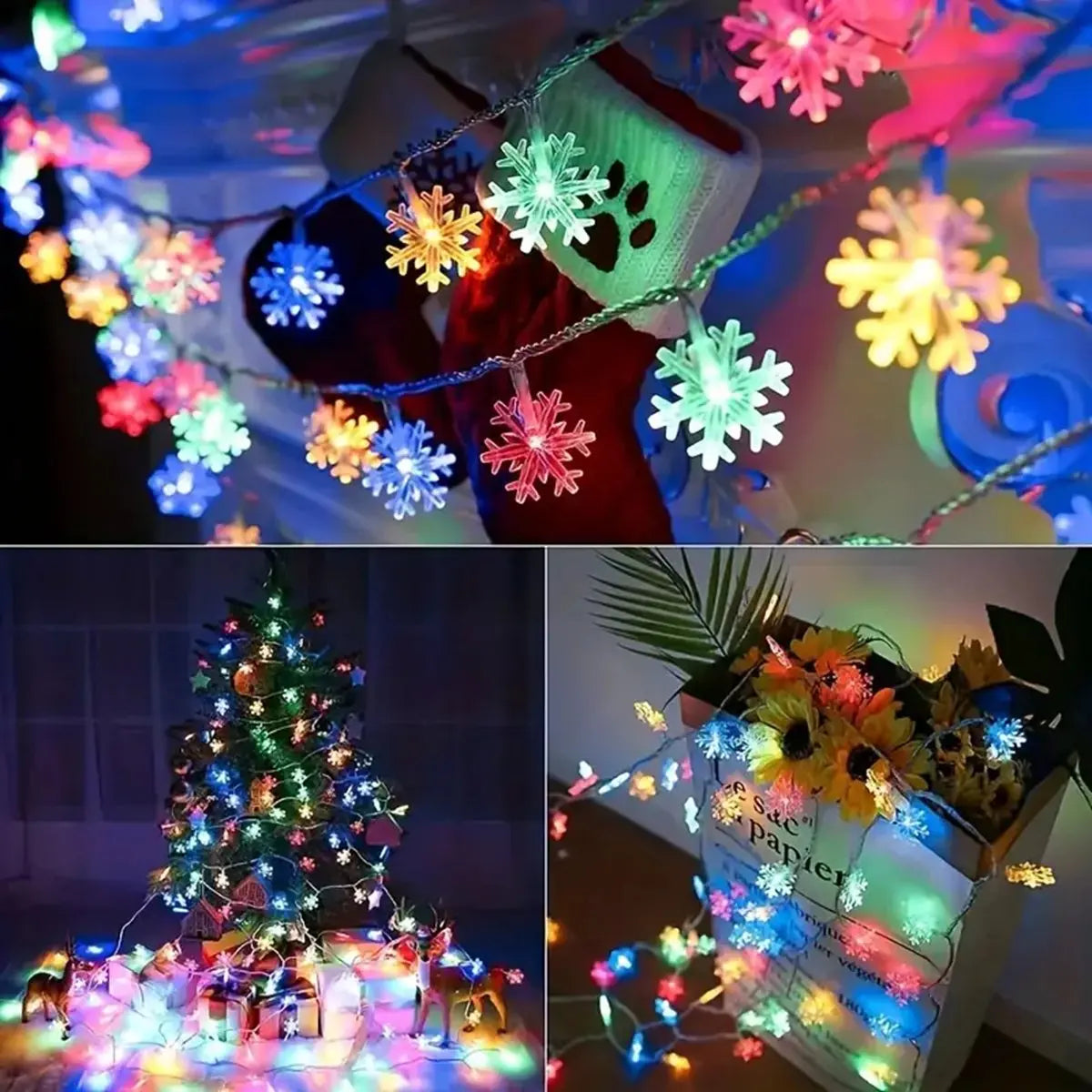 Feeria - LED-Schneeflocken-Lichterkette, batteriebetrieben