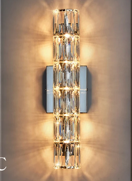 Brio - Kristall-LED-Wandleuchte aus Edelstahl