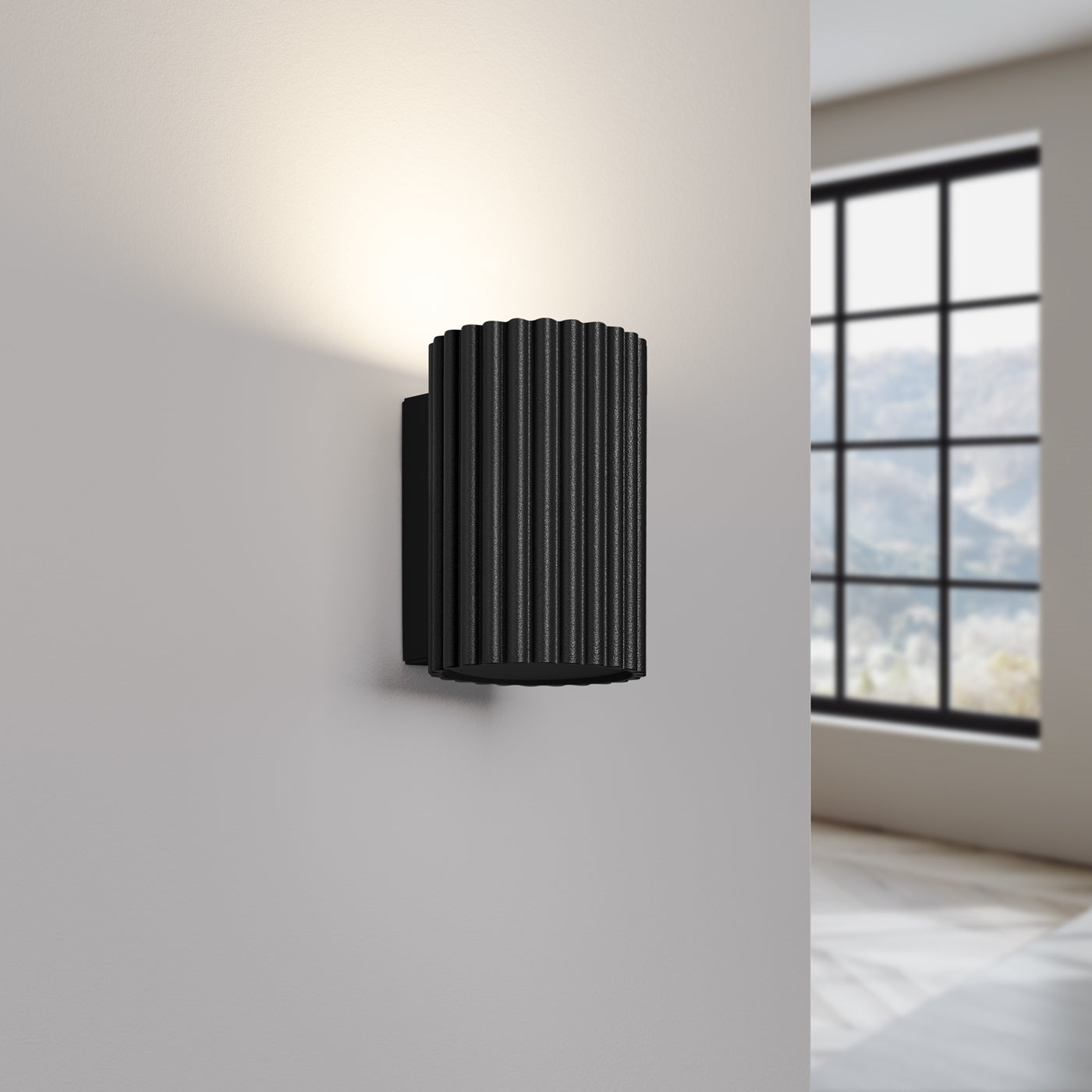 Carbon - 10 Wandleuchte aus schwarzem Aluminium