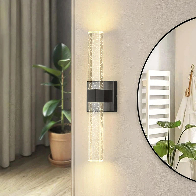 Wallix - Goldene LED-Wandleuchte mit Kristallblasen
