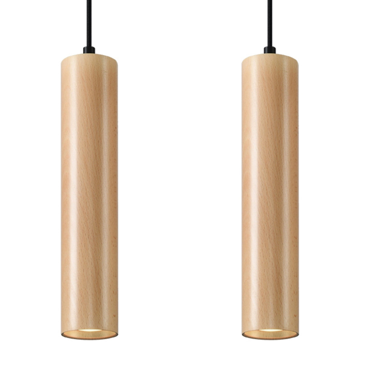 Aurela - Pendelleuchte aus Holz, GU10, 2-flammig, Naturholz