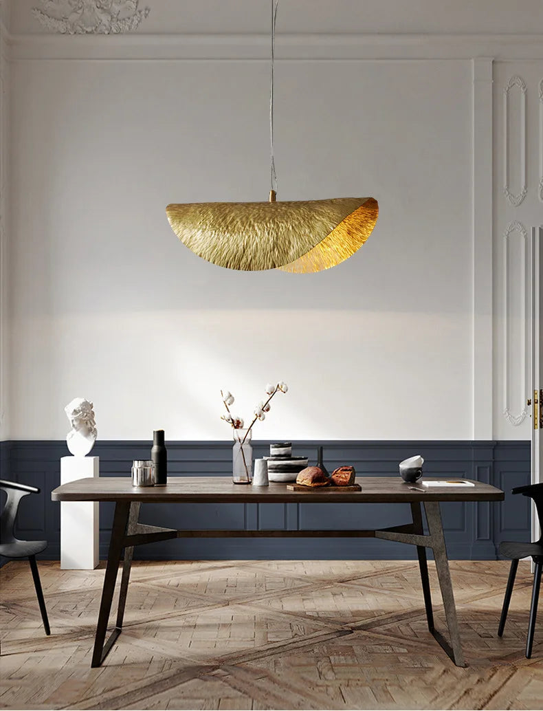 Polara - Kupfer-Pendelleuchte im Lotusblatt-Design