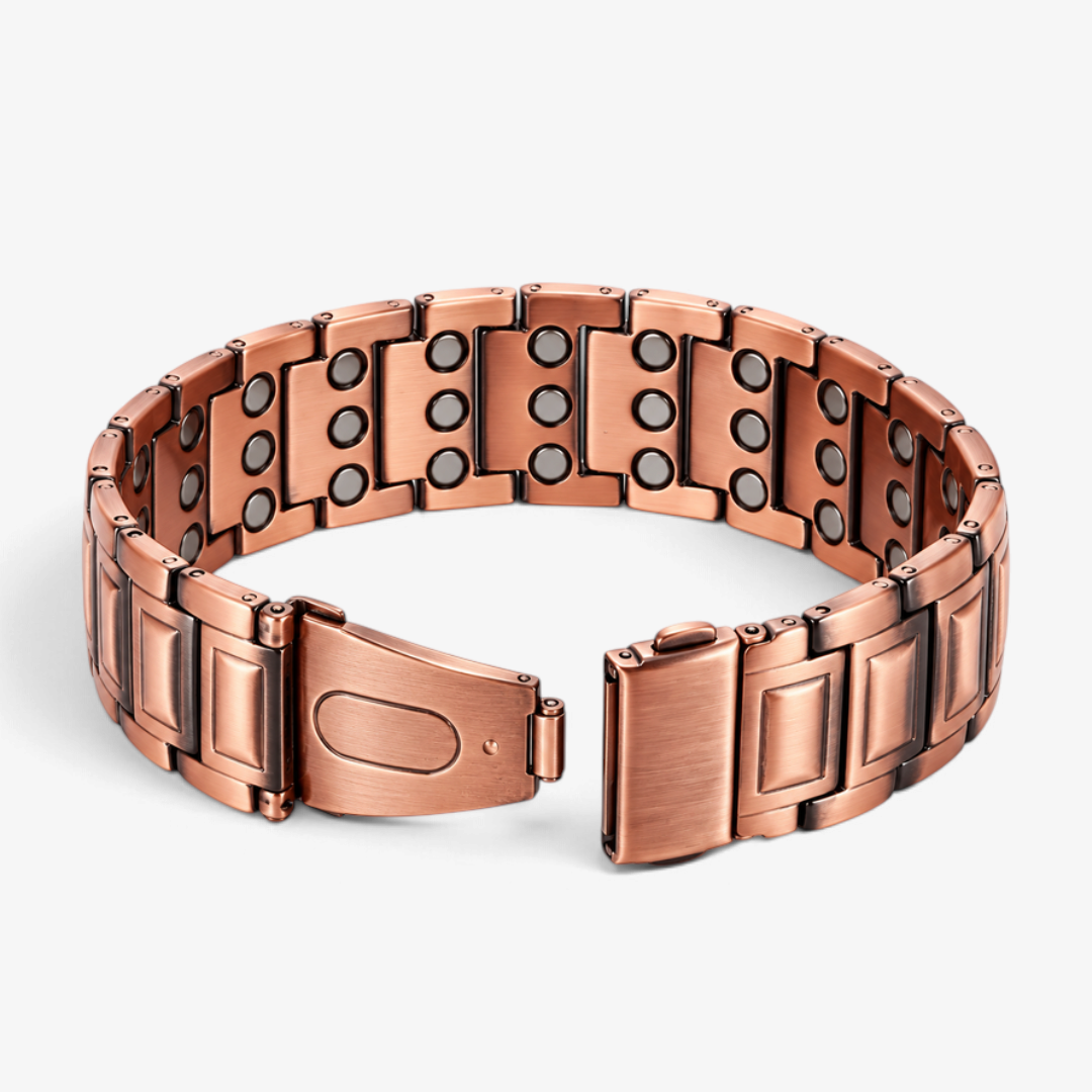 CopperLink - Kupferarmband mit Magnetverschluss und geometrischem Muster