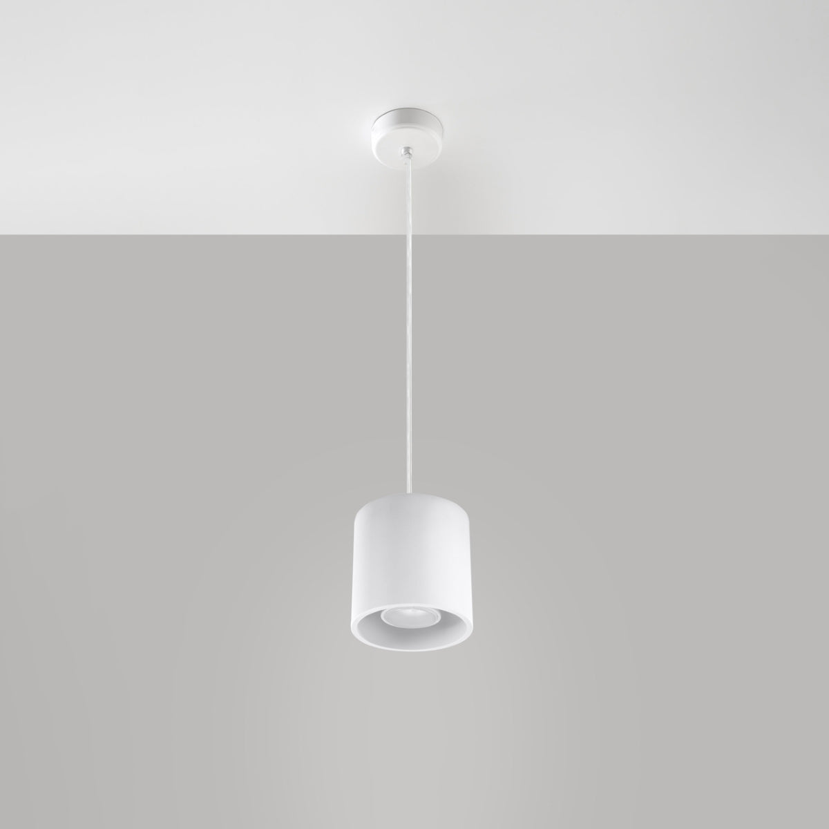 Orbis - 1 Weiße Pendelleuchte aus Aluminium