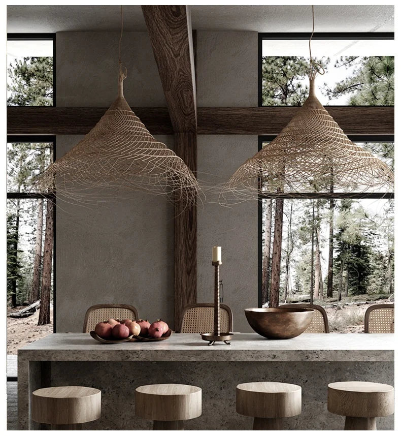 Wabi - Sabi Rattan-Pendelleuchte
