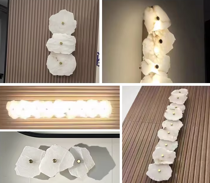 Spanische - Alabaster-Wandleuchte mit Kupferelementen