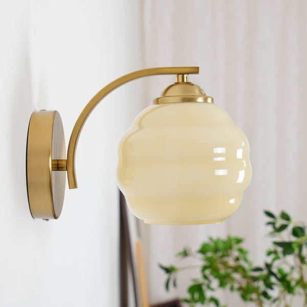 Parietta - Vintage-Wandleuchte im Art-déco-Stil mit weißem