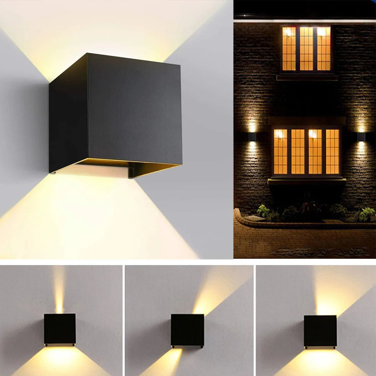Rustica - LED-Wandleuchten-Set, 4er-Set, Schwarz