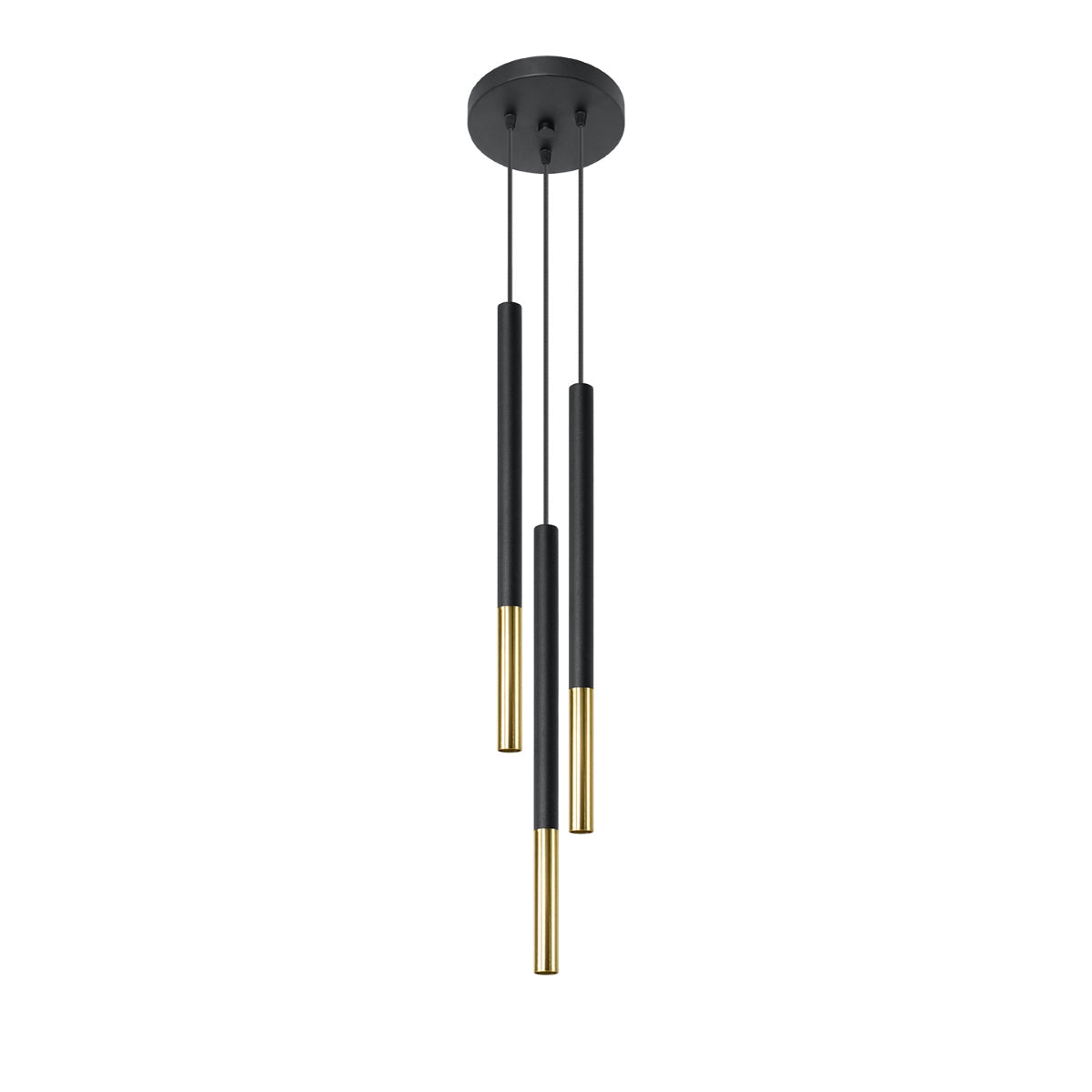 Celira - 3-flammige Pendelleuchte, Schwarz/Gold