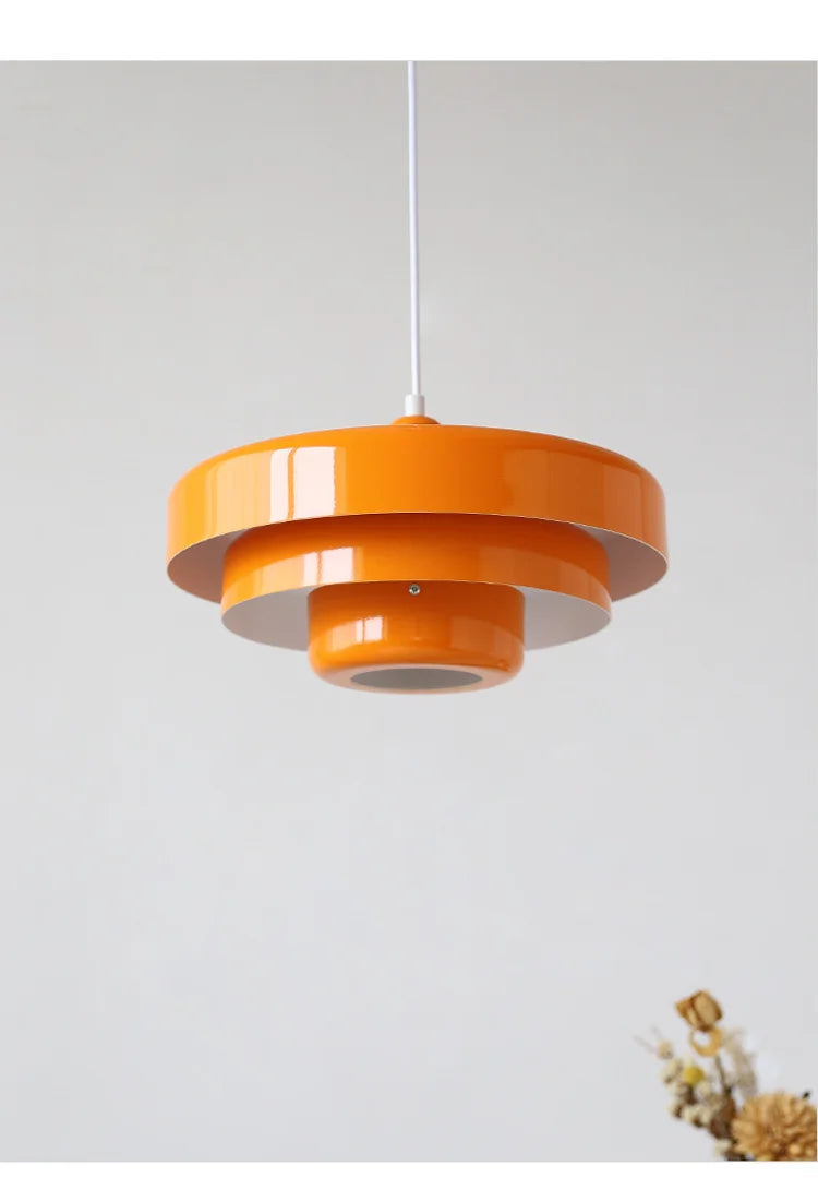 Stella - Retro-Hängeleuchte aus Metall, orange