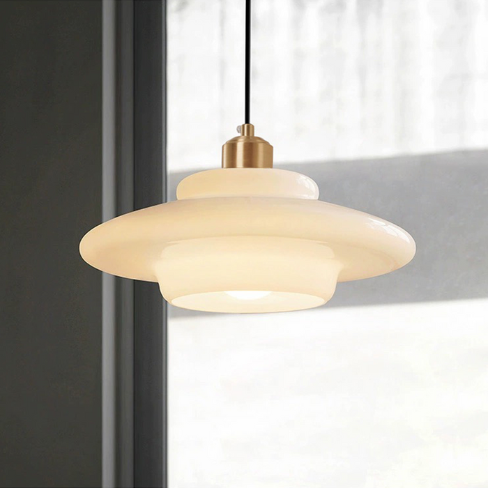 Aurela - Elegante Pendelleuchte aus weißem Glas – Zeitloses