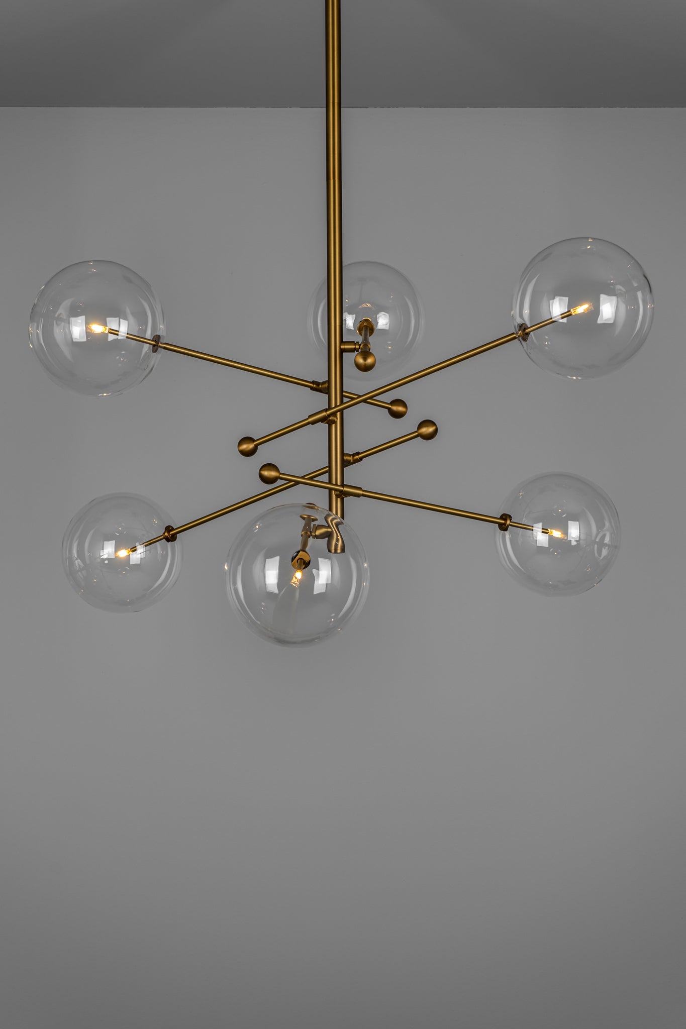 Claria - Designer-Kronleuchter mit 6 Armen, Metall/Glas