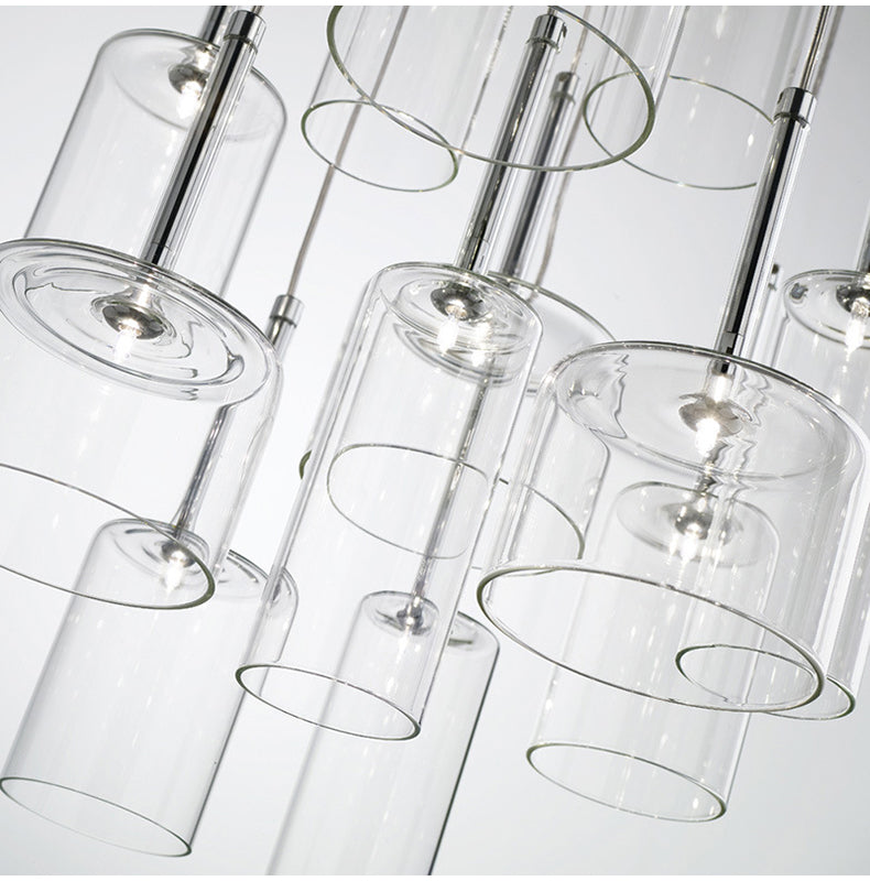 Italienische - Design-Pendelleuchte mit Glasschirmen