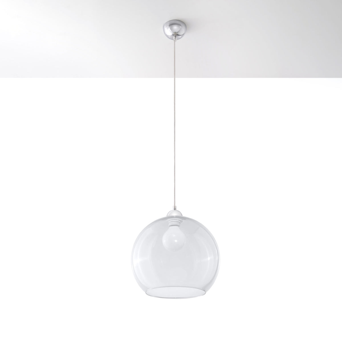 BALL - Pendelleuchte, transparente Glaskugel