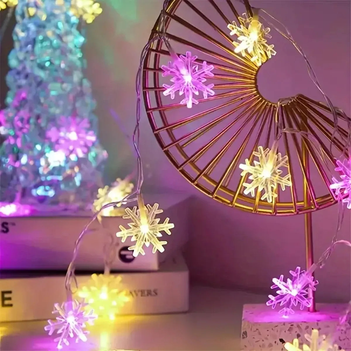 Feeria - LED-Schneeflocken-Lichterkette, batteriebetrieben