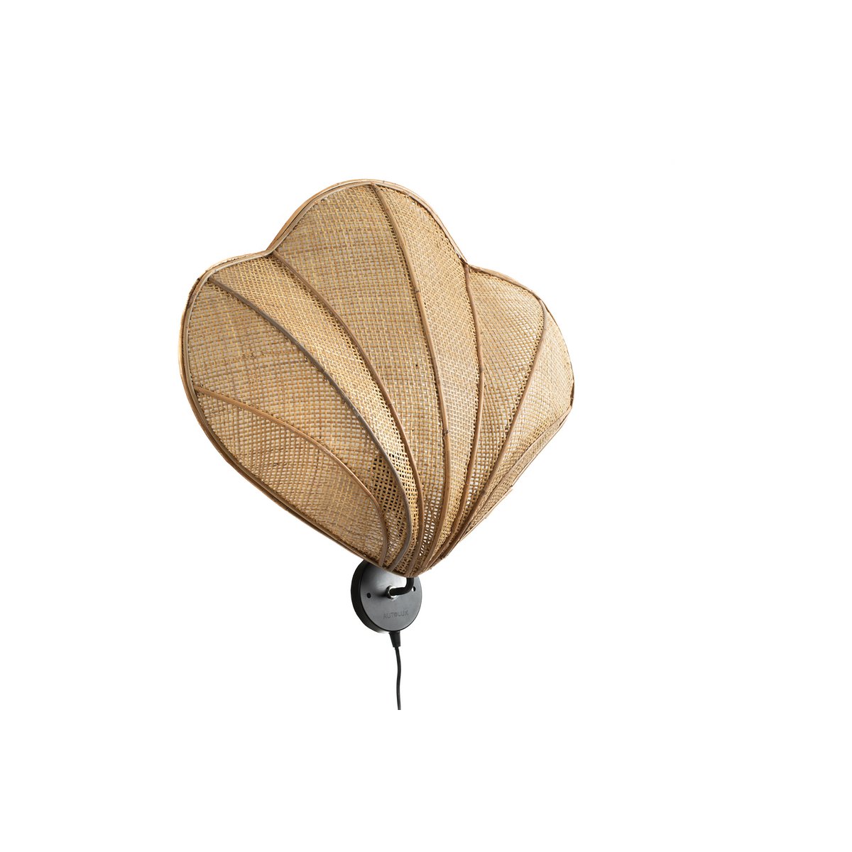 Alexandra - Home - Wanddekoration aus Rattan, Muschelform,