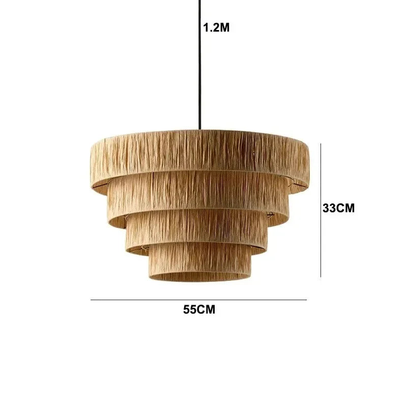 Stella - Rattan-Pendelleuchte E27 im japanischen