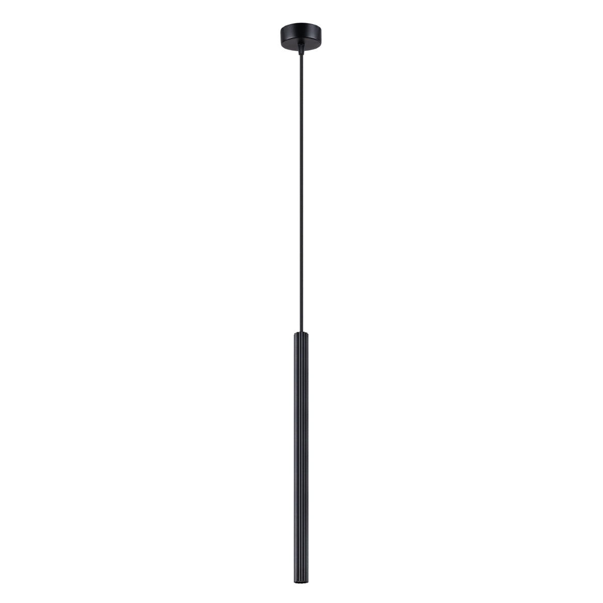 Celira - Schwarze Pendelleuchte mit geriffeltem,