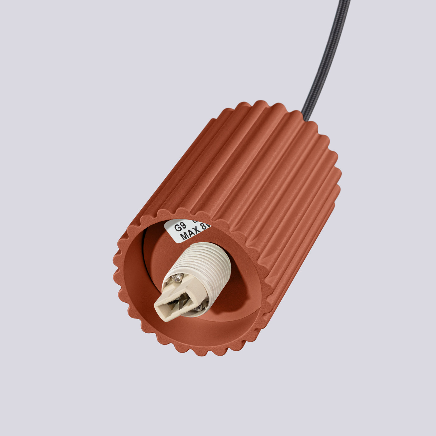 Lumio - Ockerrote Pendelleuchte mit mattiertem Glasschirm