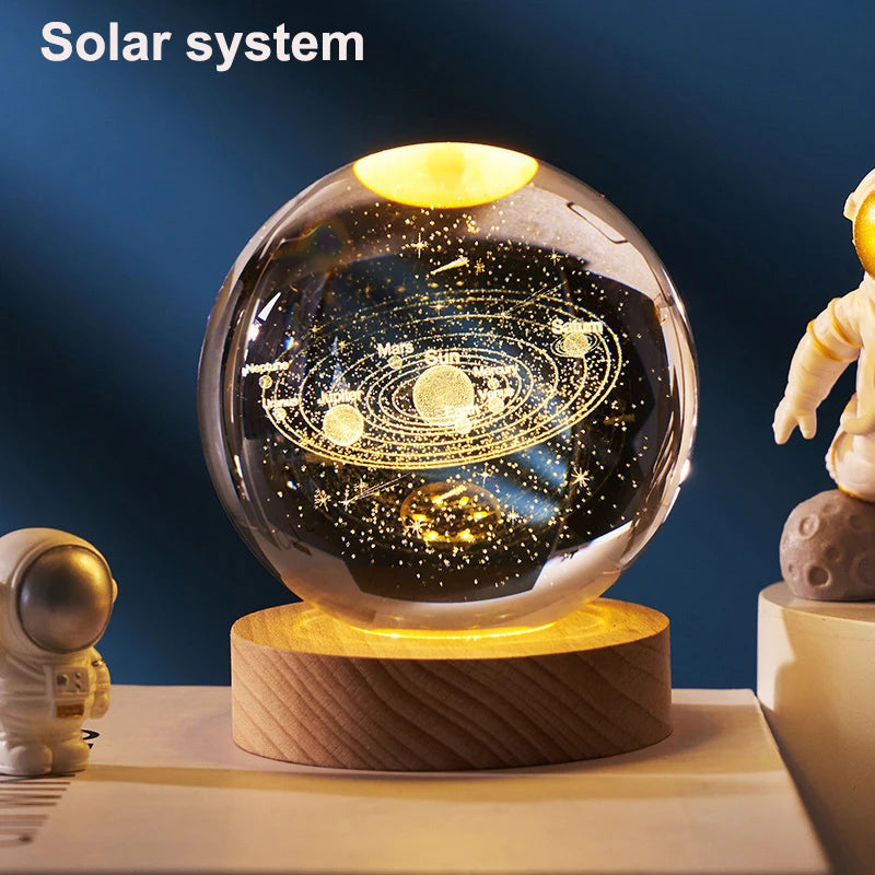 Brix - Kristall-Nachtlampe 3D-Sonnensystem