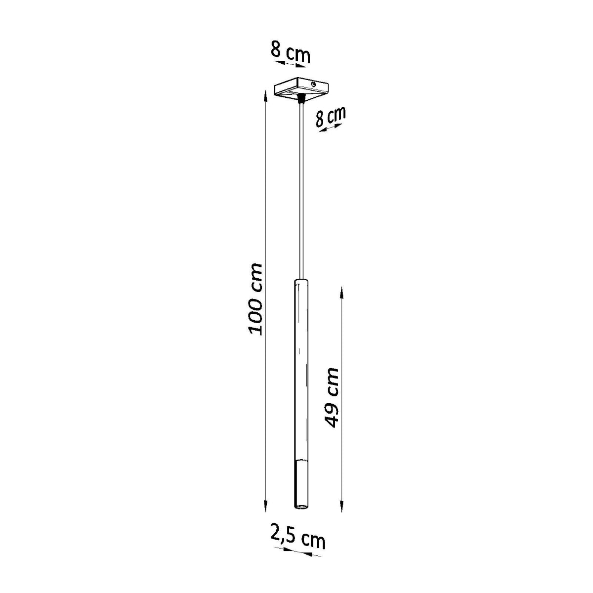 Schwarz/verchromte - Pendelleuchte, 100 cm, Stahl