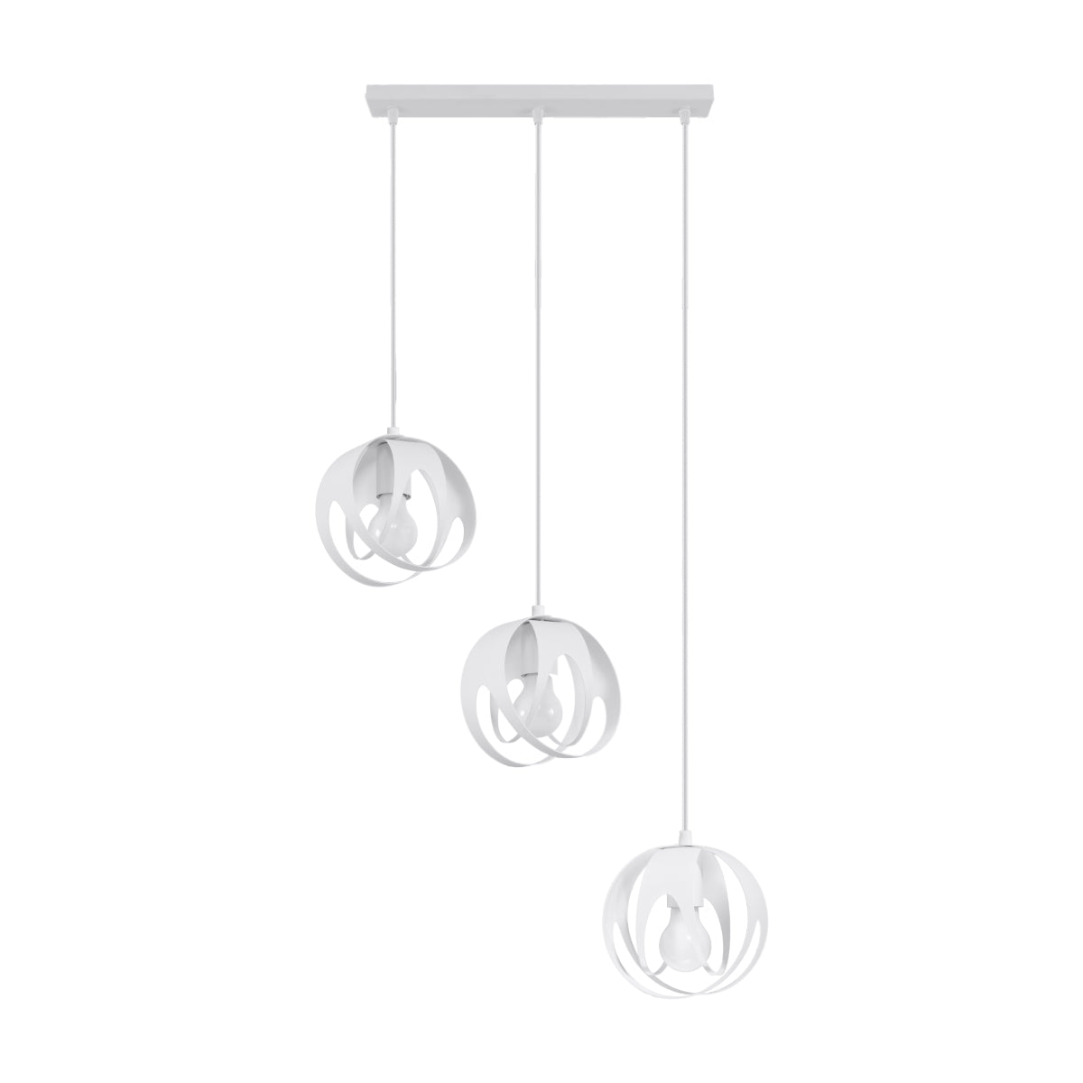 Lucero - Dreiflammige Pendelleuchte, weiß, 117 cm, aus Stahl