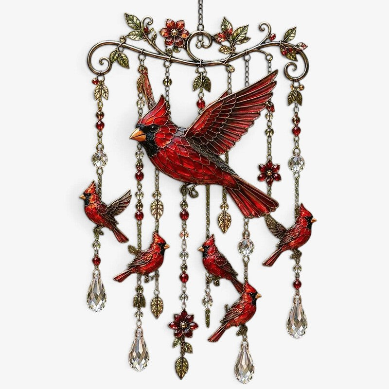 Sunfeather – Sonnenfänger und Windspiel mit Vogelmotiven und Kristalldetails
