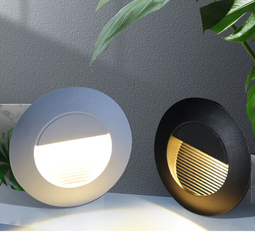 Rustica - LED-Treppenleuchte IP65, rund, 3 W, für den