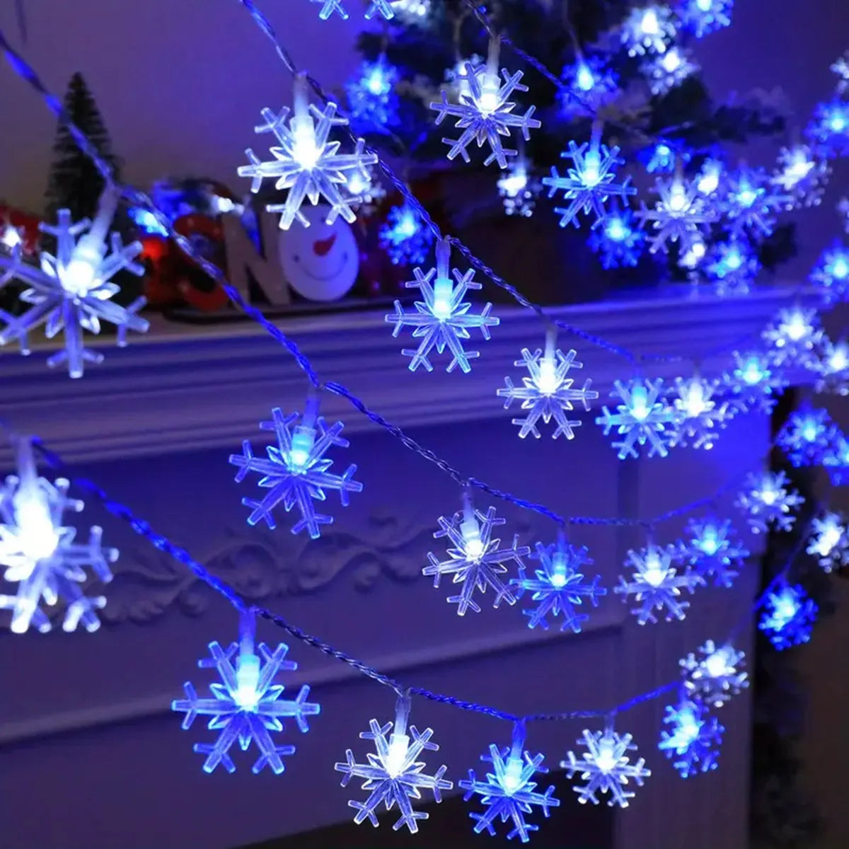 Feeria - LED-Schneeflocken-Lichterkette, batteriebetrieben