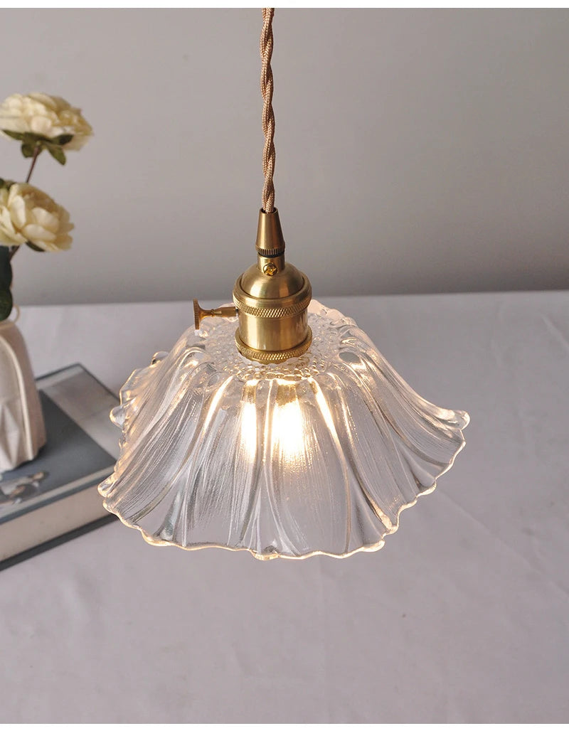 Celira - Art-Deco-Pendelleuchte aus Glas und Eisen