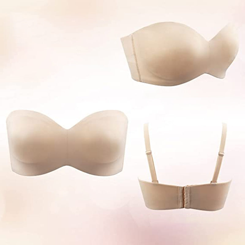 Strapelle - Damen trägerloser Bandeau-BH mit abnehmbaren Trägern