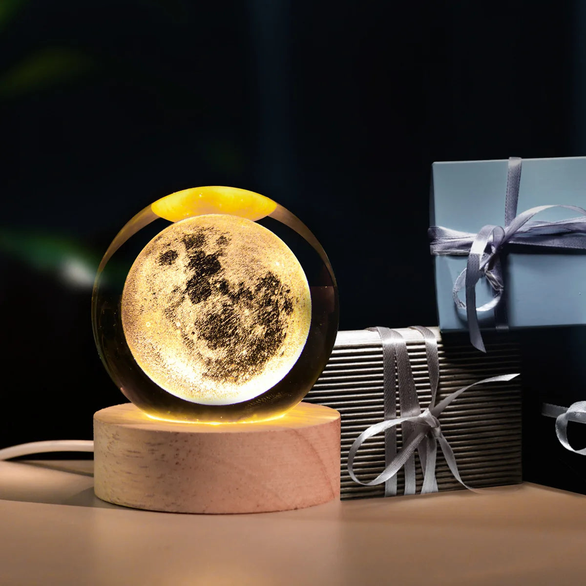 Brix - Kristall-Nachtlampe 3D-Sonnensystem