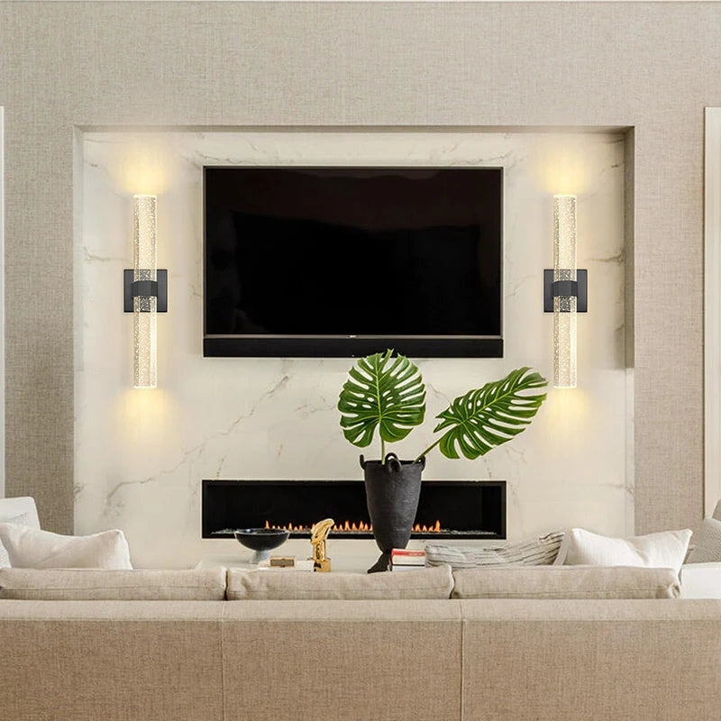 Wallix - Goldene LED-Wandleuchte mit Kristallblasen