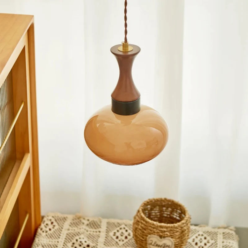 Plafona - Vintage-Pendelleuchte aus bernsteinfarbenem Glas