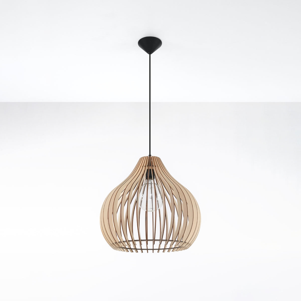 Halona - Pendelleuchte aus Holz, 40 cm Durchmesser