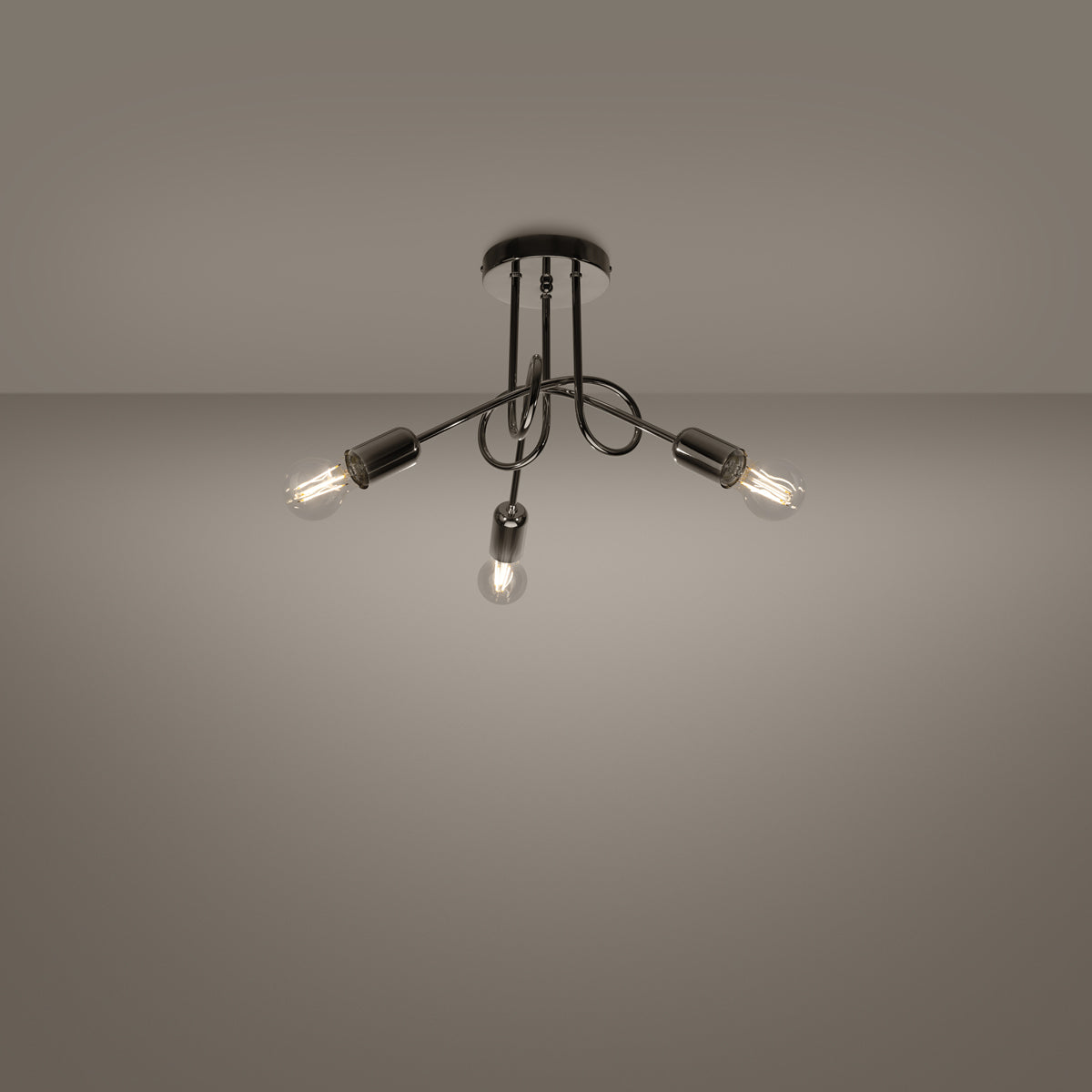 Chrom - Kronleuchter Chrom 3-flammig im Industrial-Design