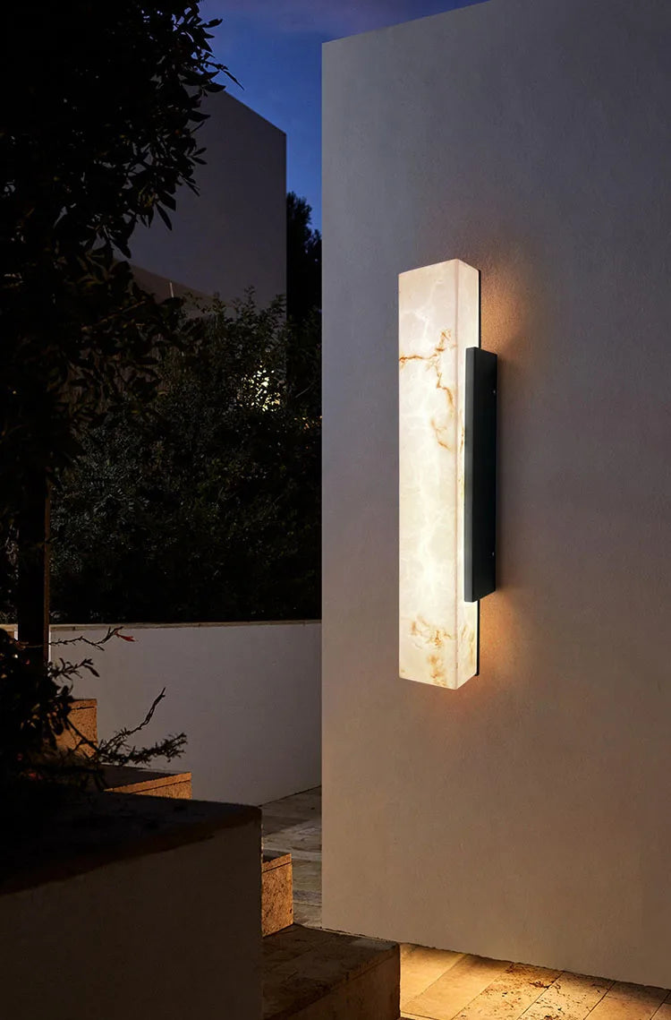 Aussenlux - Außenwandleuchte in Marmoroptik, Schutzart IP65