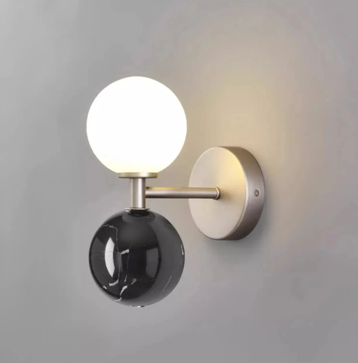 Luxuriöse - LED-Wandleuchte in Marmoroptik im nordischen