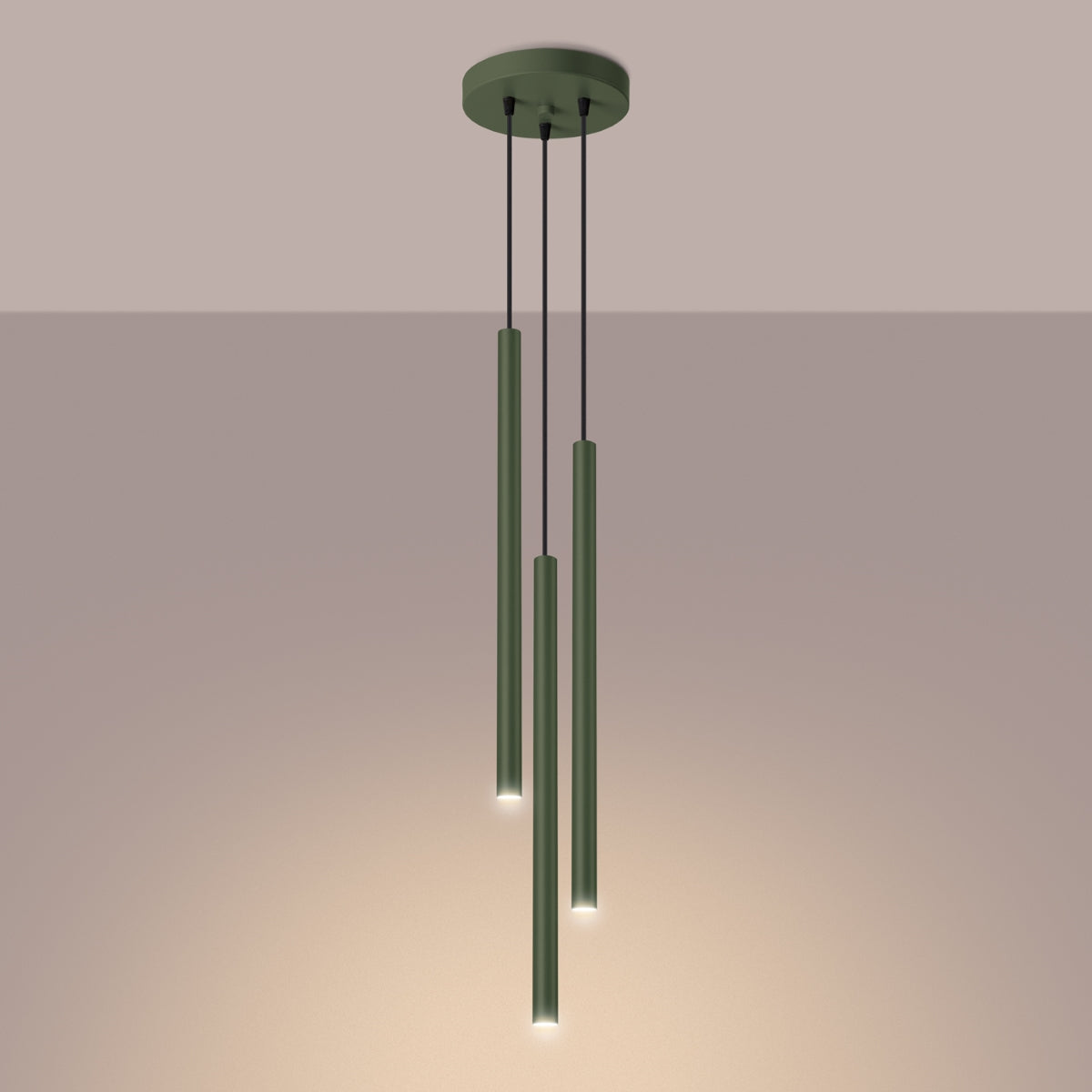Orbita - 3-flammige Pendelleuchte, olivgrün, 19