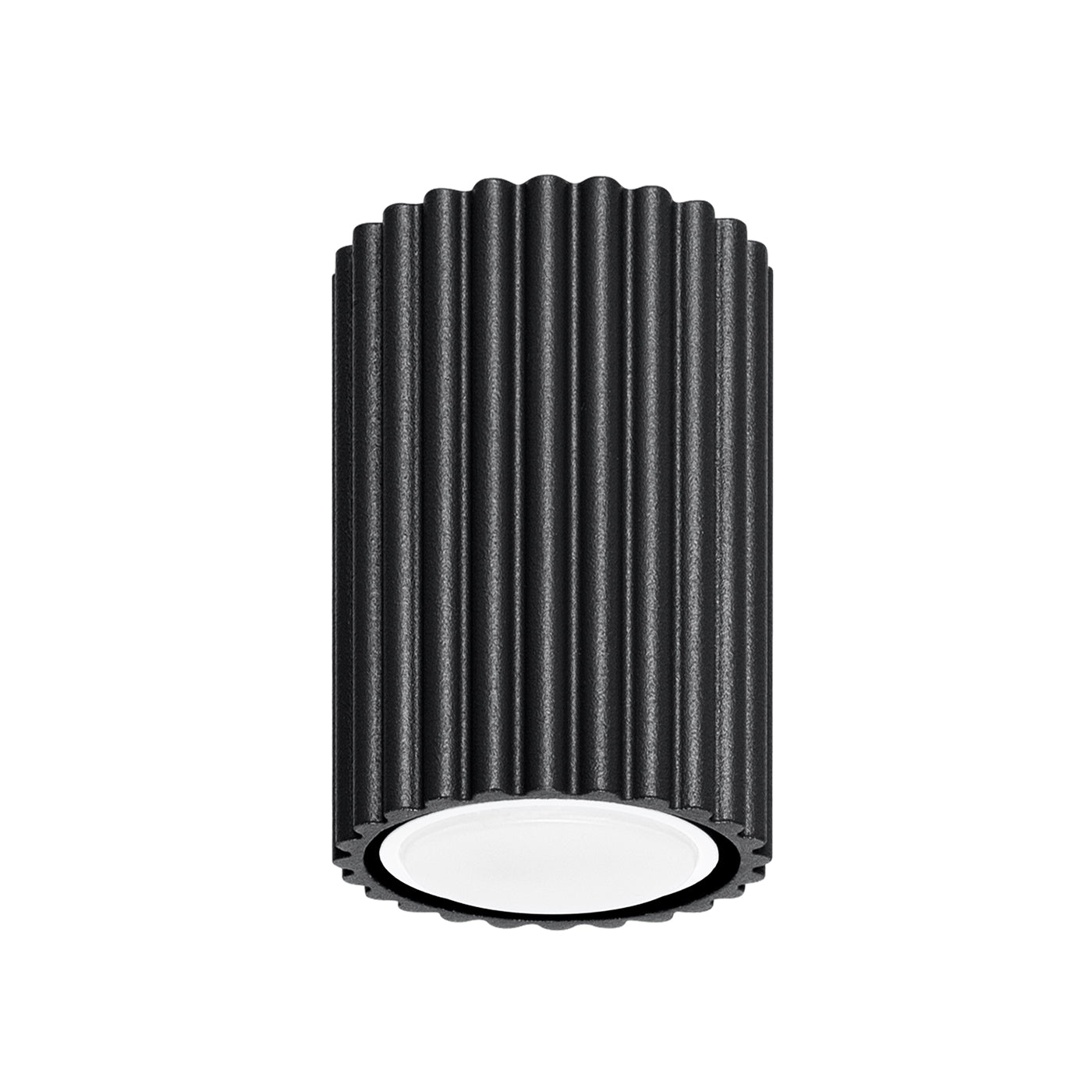 Lumio - Schwarze Deckenleuchte im gerippten Rohrdesign