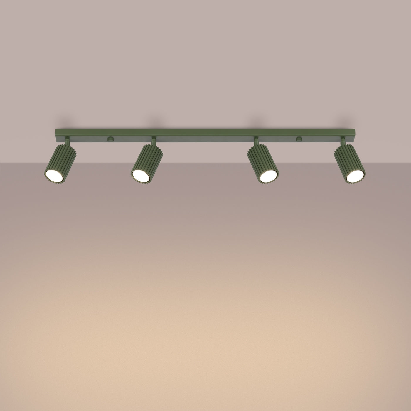 Radial - 4-flammige Deckenleuchte, olivgrün, aus Aluminium