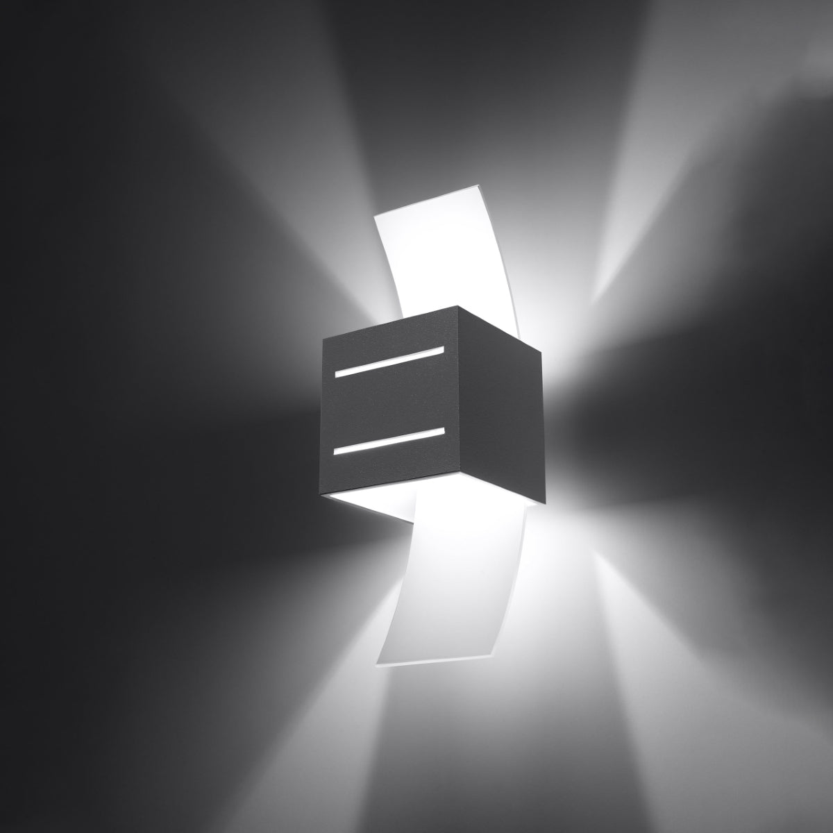 LORETO - Wandleuchte, graues Aluminium/mattiertes Glas