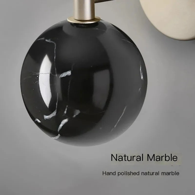 Luxuriöse - LED-Wandleuchte in Marmoroptik im nordischen