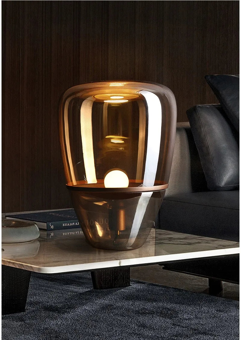 Skandinavische - Glas-Tischleuchte AuroraGlow