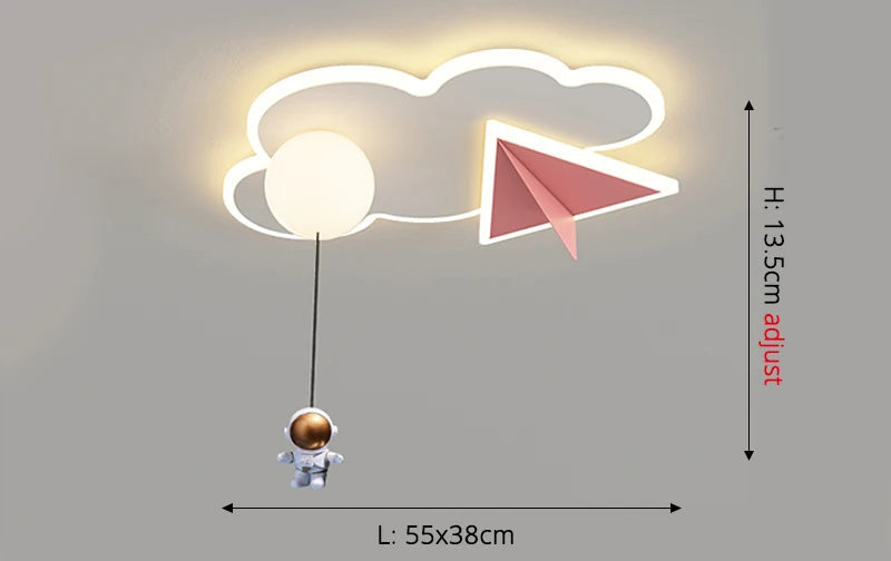 Astronaut - Kinderzimmer-Deckenleuchte Astronaut & Wolken