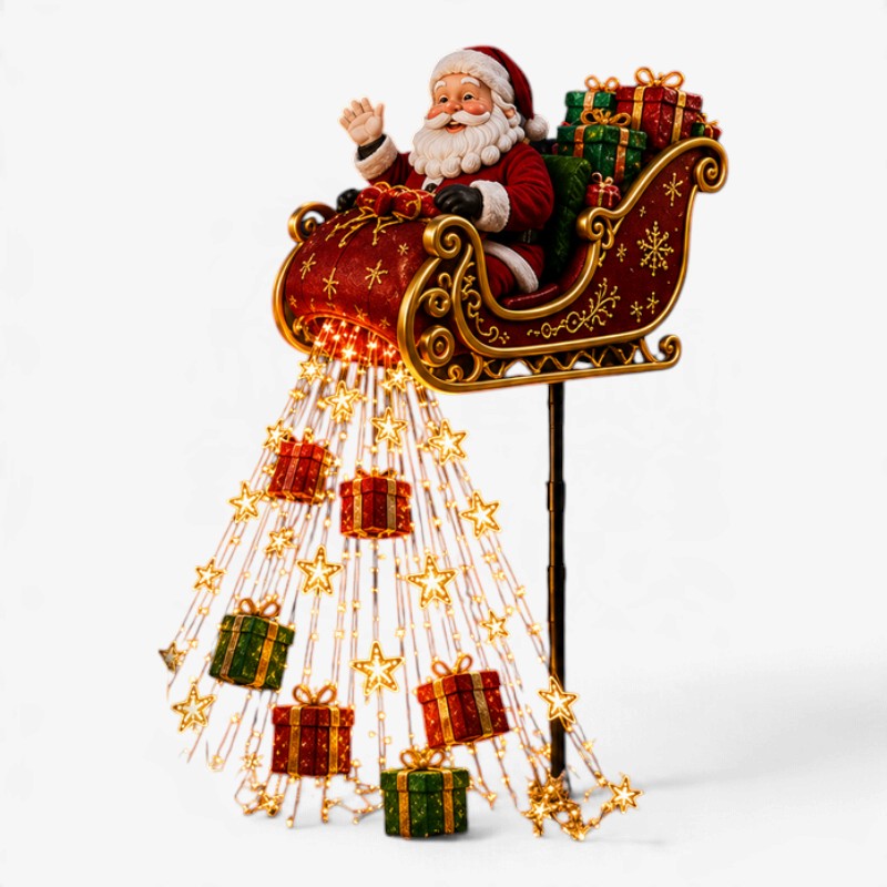 SolarSleigh - Solar-Weihnachtsdekoration mit fliegendem Weihnachtsmann-Schlitten