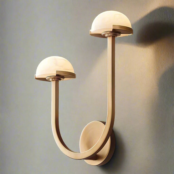 Luara - Wandleuchte in Pilzform aus Alabaster mit